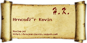 Hrncsár Kevin névjegykártya